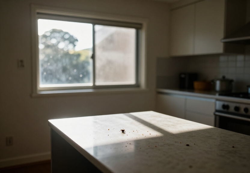Cockroaches in a Luddenham kitchen before pest control